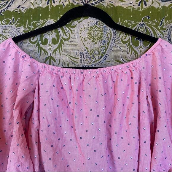 Petersyn Pink Hannah Dainty Print Off-the-Shoulder Blouse Size Small - Picture 3 of 16